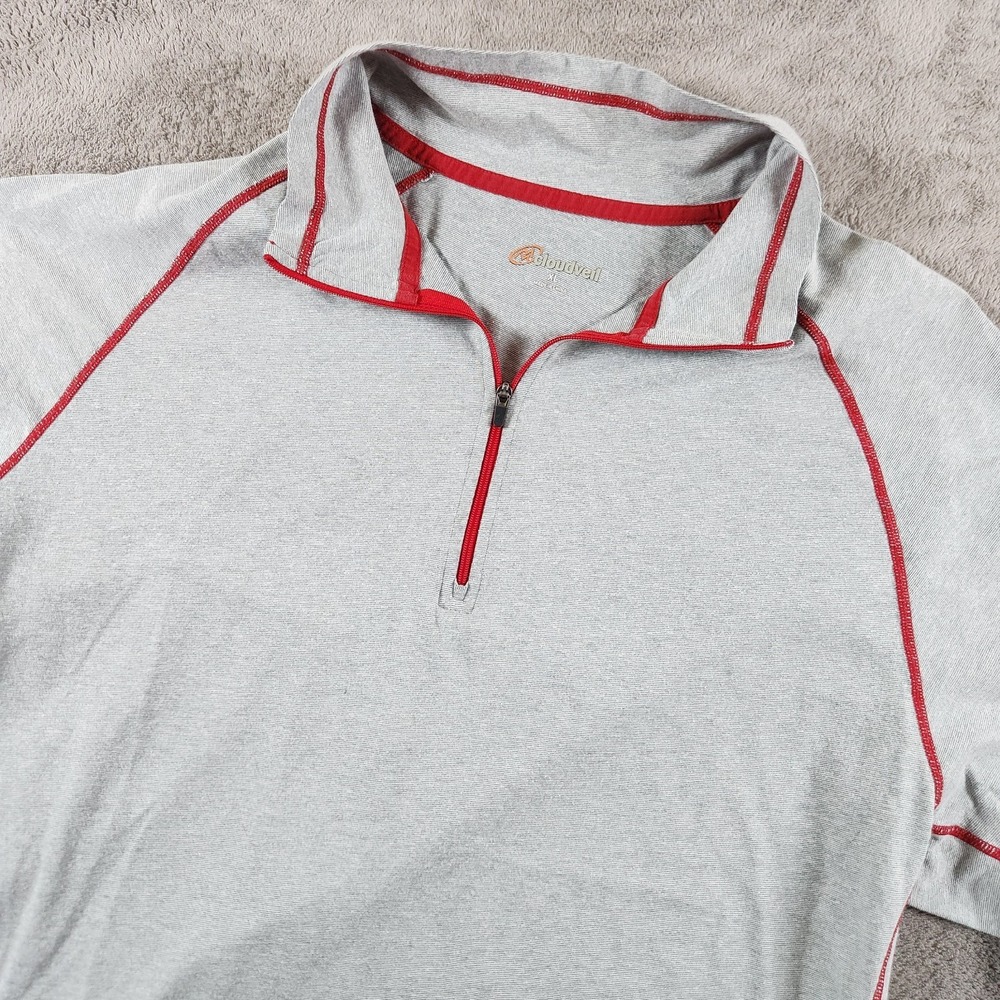 Cloudveil 1/4 Zip Technical Pullover Mens size XL Heather Gray Contrast Hiking - Picture 3 of 10